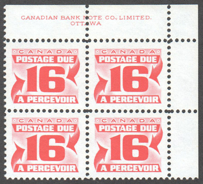 Canada Scott J37ii MNH PB UR - Click Image to Close